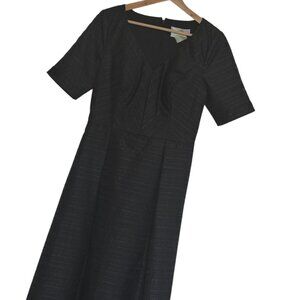 Kay Unger Black Metallic Quarter Sleeves Long Maxi Dress Size 6 NWT